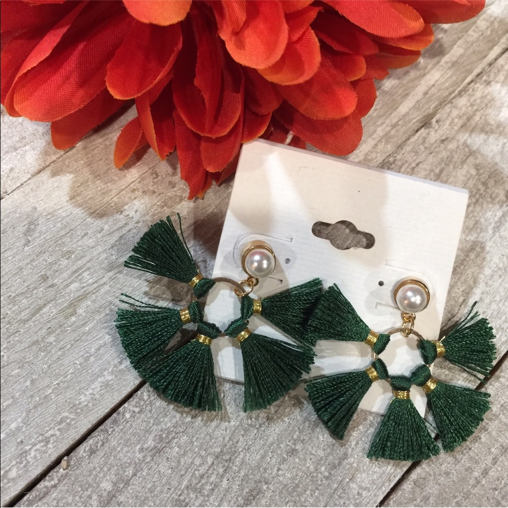 🌳New Elegant Green Rope Stud Earrings